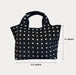 Ahdorned Handbags Blake Vegan Suede Studded Tote
