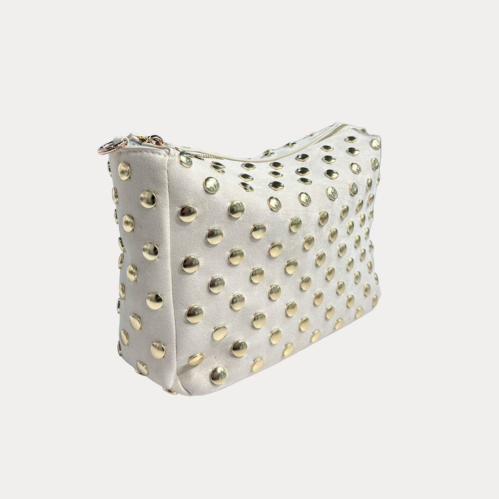 Ahdorned Handbags Brook Vegan Suede Studded Crossbody