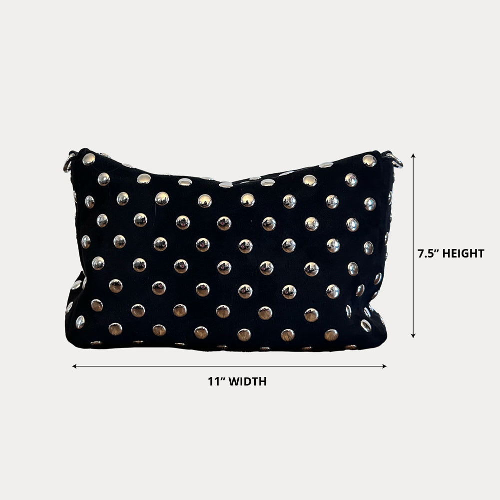 Ahdorned Handbags Brook Vegan Suede Studded Crossbody