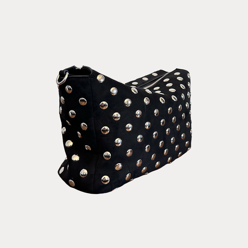 Ahdorned Handbags Brook Vegan Suede Studded Crossbody