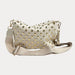 Ahdorned Handbags Cream/Gold Studs Brook Vegan Suede Studded Crossbody