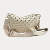 Ahdorned Handbags Cream/Gold Studs Brook Vegan Suede Studded Crossbody