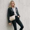 Ahdorned Handbags Brook Vegan Suede Studded Crossbody