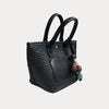 Ahdorned Handbags Black/Black Carey Raffia Tote