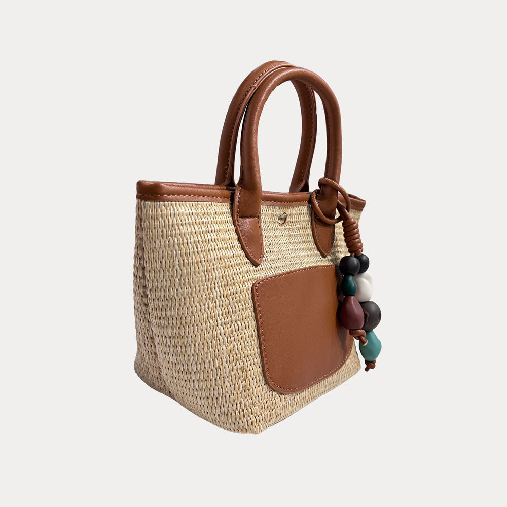 Ahdorned Handbags Carey Raffia Tote