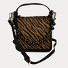 Ahdorned Handbags Zebra Carly Animal Printed Suede Crossbody