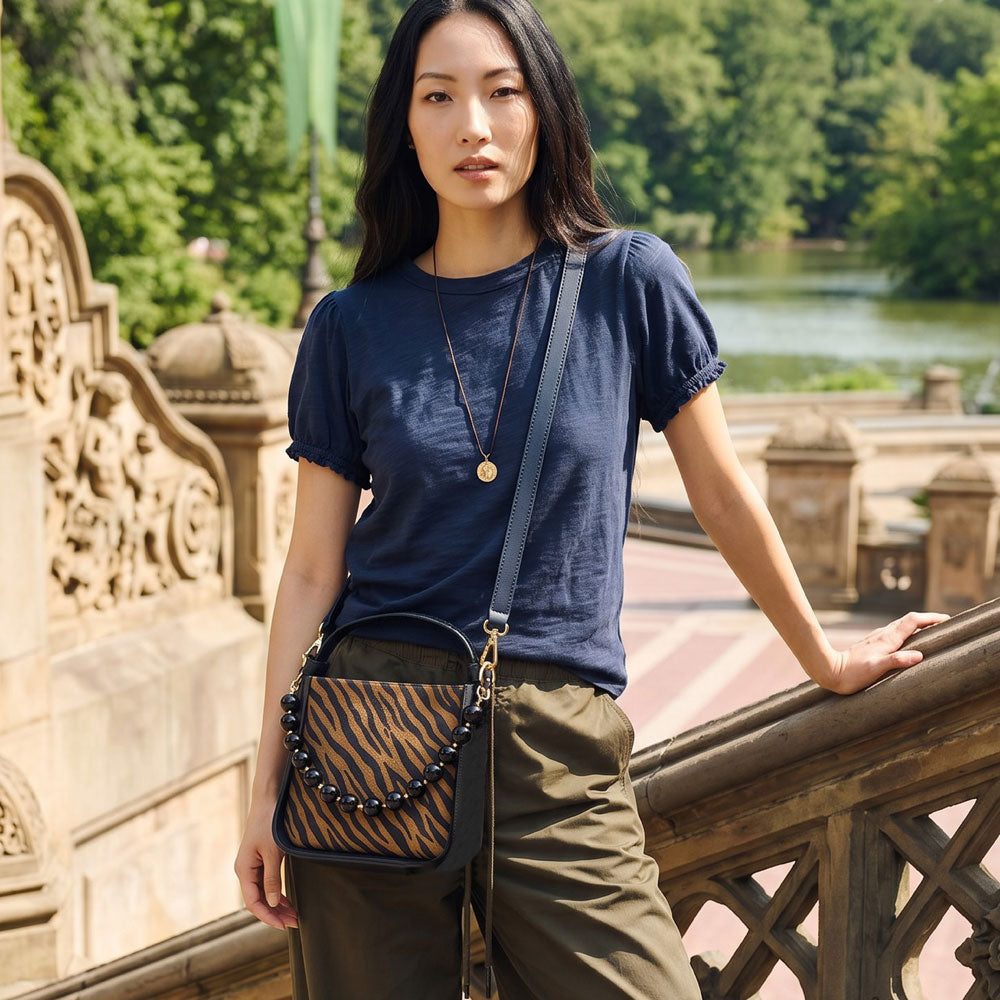 Ahdorned Handbags Carly Animal Printed Suede Crossbody