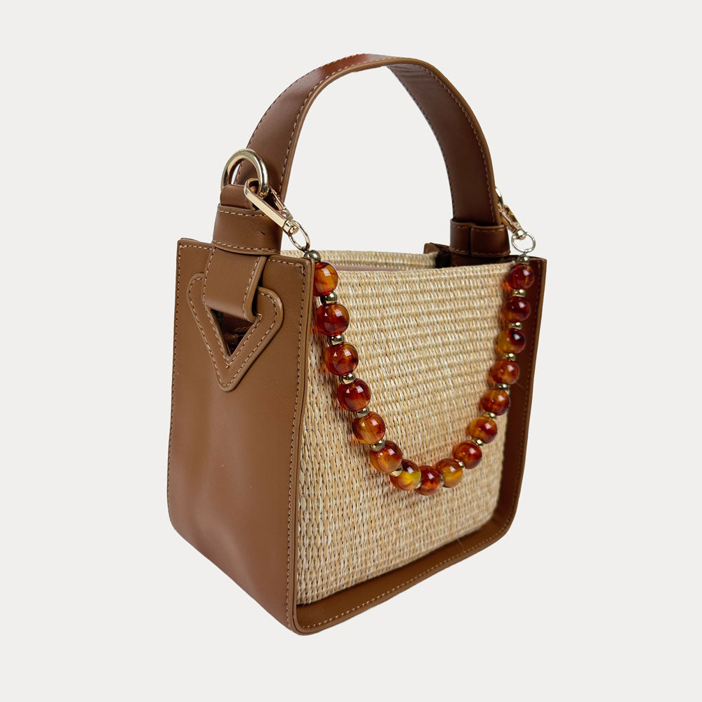 Ahdorned Handbags Carly Raffia Crossbody