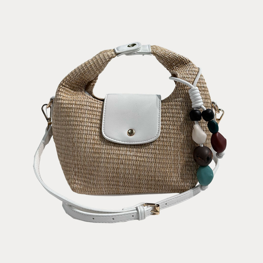 Ahdorned Handbags Courtney Raffia Crossbody Bag