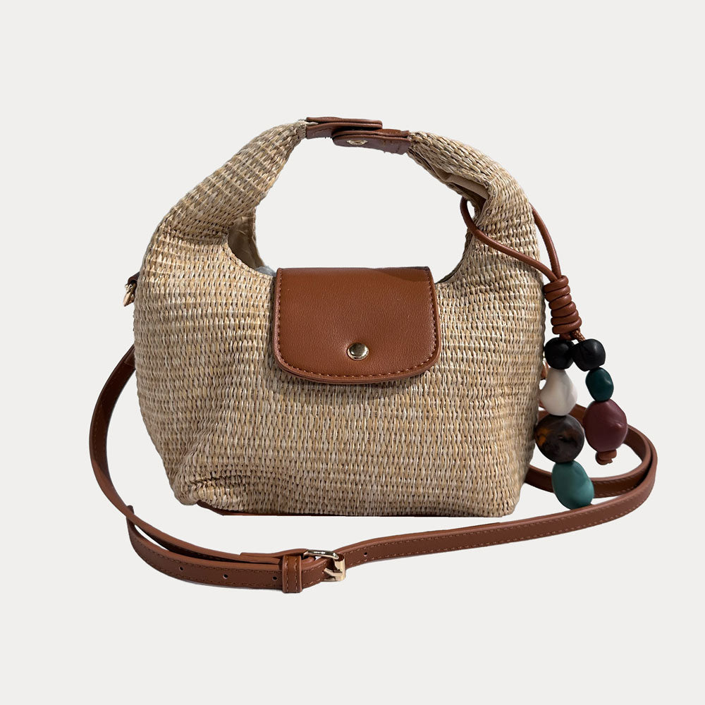 Ahdorned Handbags Courtney Raffia Crossbody Bag