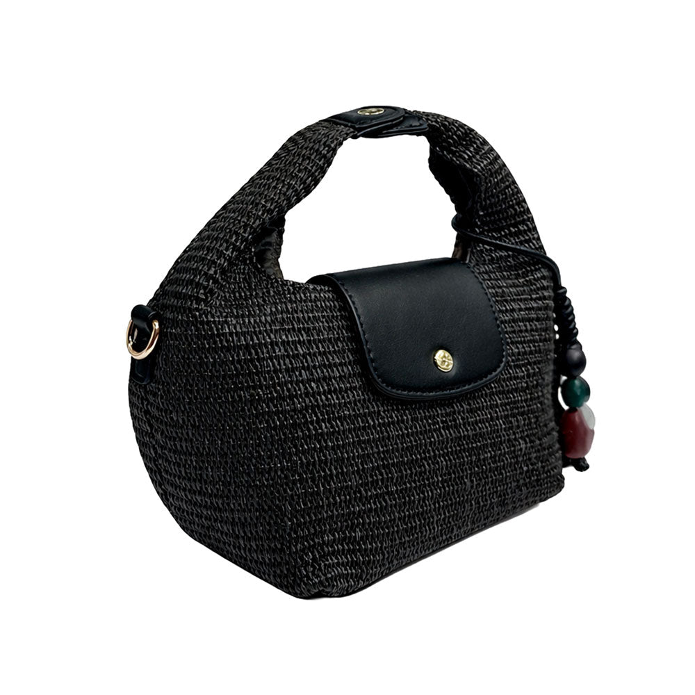 Ahdorned Handbags Courtney Raffia Crossbody Bag