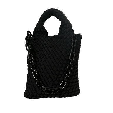 Women's Transparent Small Tote Handbag - Black