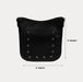 Ahdorned Handbags Black/Silver Grommets Madelyn Vegan Pebble Leather Crossbody Bag with Grommets