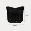 Ahdorned Handbags Black/Silver Grommets Madelyn Vegan Pebble Leather Crossbody Bag with Grommets