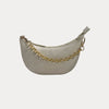 Ahdorned Handbags Mavis Crocodile-Embossed Vegan Suede Crescent Handbag