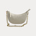 Ahdorned Handbags Mavis Crocodile-Embossed Vegan Suede Crescent Handbag