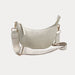 Ahdorned Handbags Mavis Crocodile-Embossed Vegan Suede Crescent Handbag