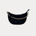 Ahdorned Handbags Mavis Crocodile-Embossed Vegan Suede Crescent Handbag