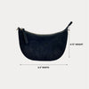 Ahdorned Handbags Mavis Crocodile-Embossed Vegan Suede Crescent Handbag