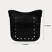 Ahdorned Handbags Black/Silver Studs Maxine Studded Vegan Pebble Leather Messenger