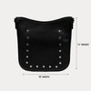 Ahdorned Handbags Black/Silver Studs Maxine Studded Vegan Pebble Leather Messenger