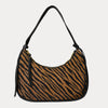 Ahdorned Handbags Zebra Sara Animal Printed Suede Shoulder Bag w/ Tassels