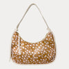 Ahdorned Handbags Deer/Cream Sara Animal Printed Suede Shoulder Bag w/ Tassels