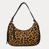 Ahdorned Handbags Neutral Leopard Sara Animal Printed Suede Shoulder Bag w/ Tassels