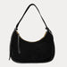 Ahdorned Handbags Black Sara Solid Suede Shoulder Bag w/ Tassels