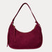 Ahdorned Handbags Burgundy Sara Solid Suede Shoulder Bag w/ Tassels