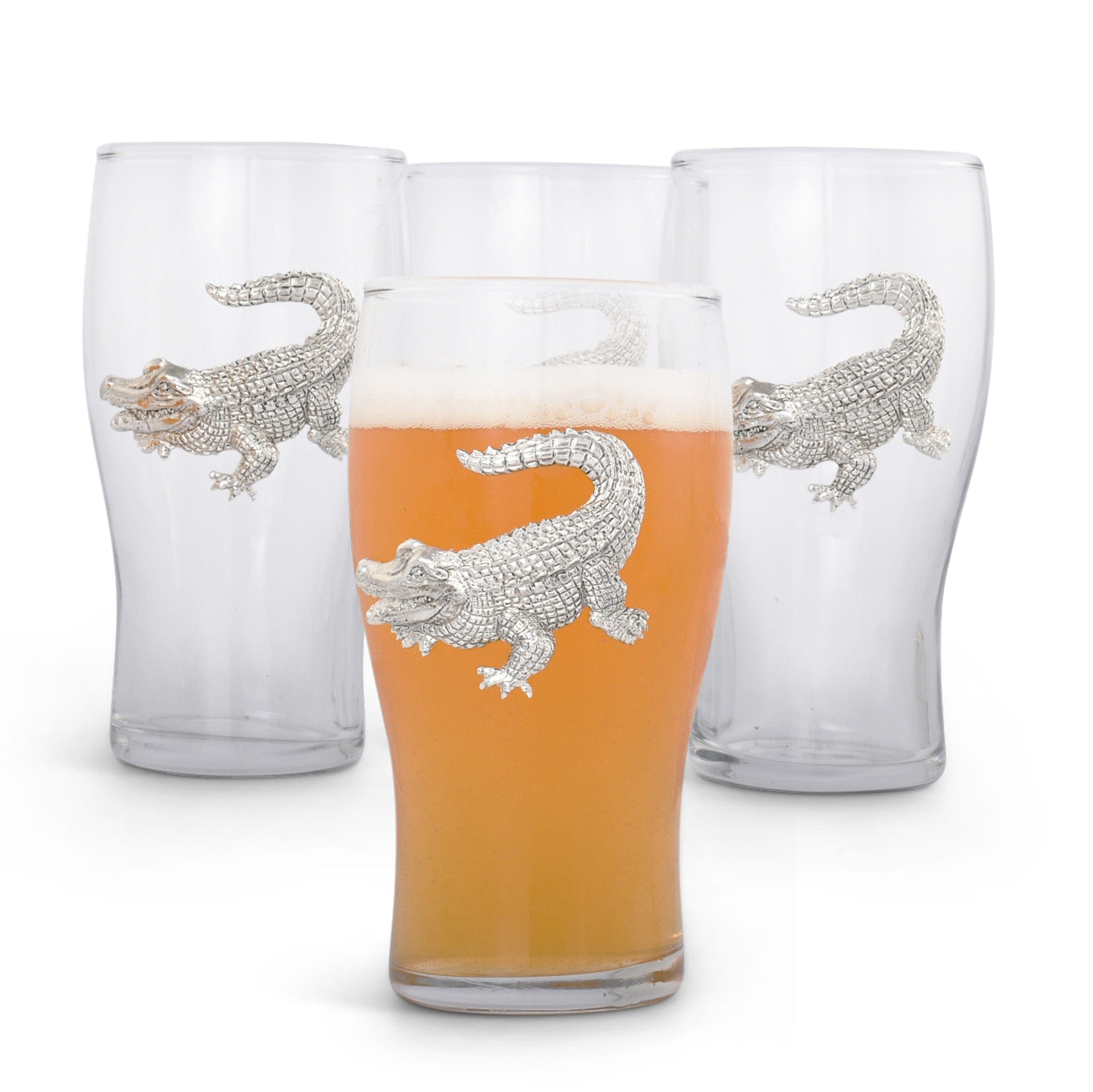 Arthur Court Serveware Arthur Court Alligator Beer Pint Glasses - Set of 4