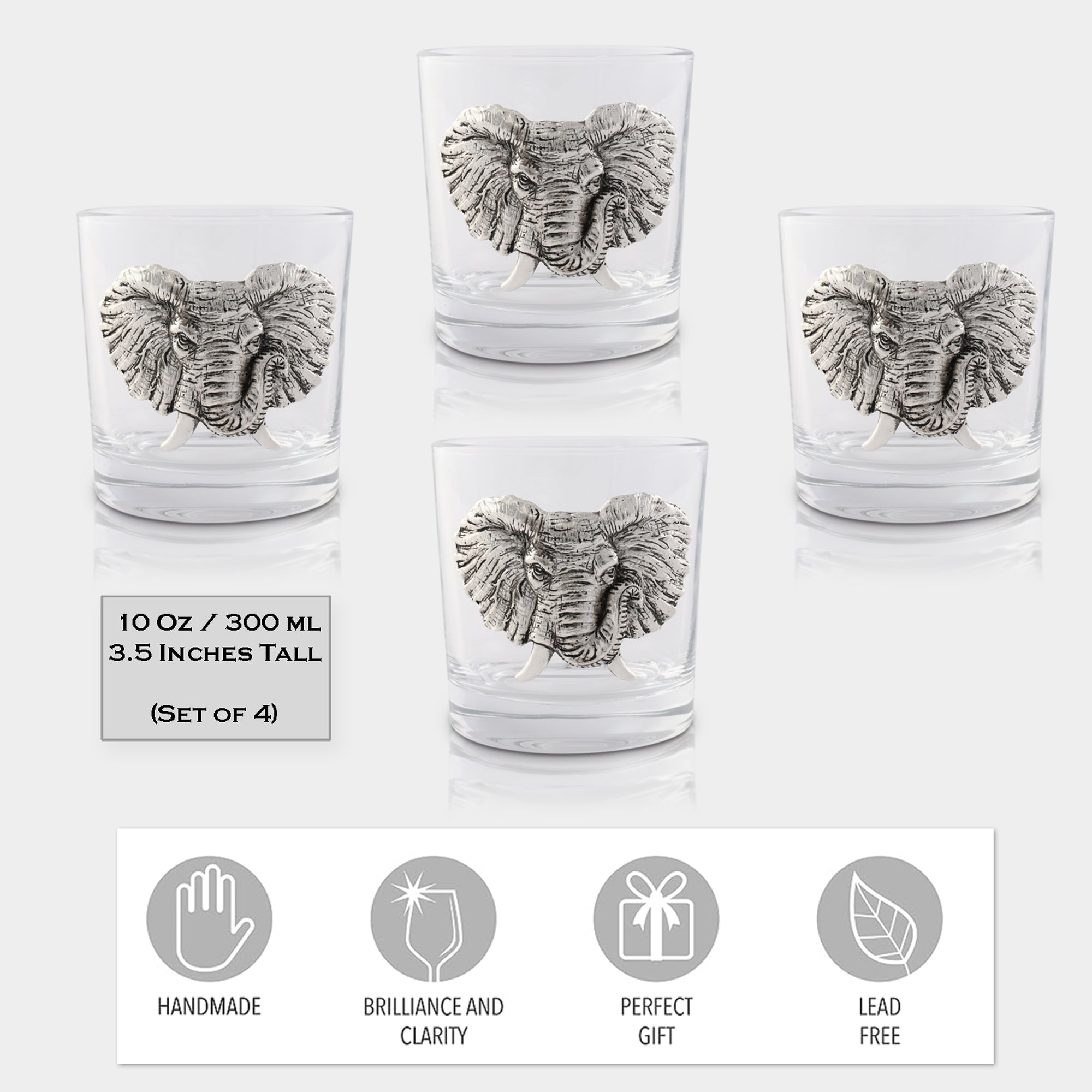 Arthur Court Serveware Arthur Court Bar Glasses (4) - Elephant