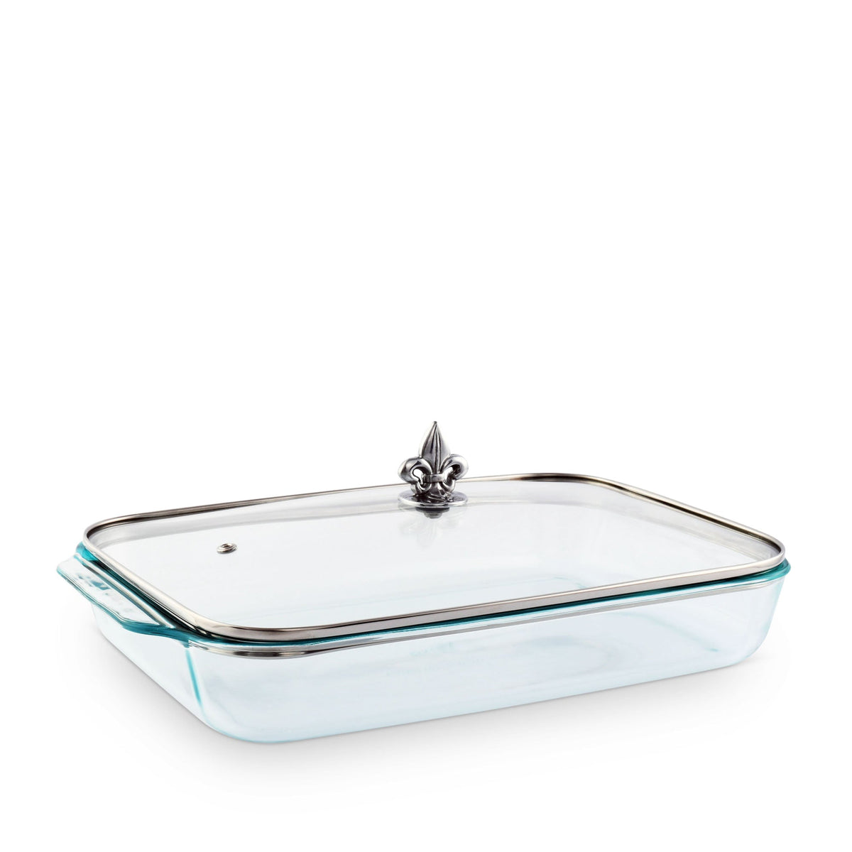 Arthur Court Glass Casserole Dish With Rooster Lid - 9.25x13.5 Inch, 3 Quart Farmhouse Style Baking Dish, Oven & Microwave Safe