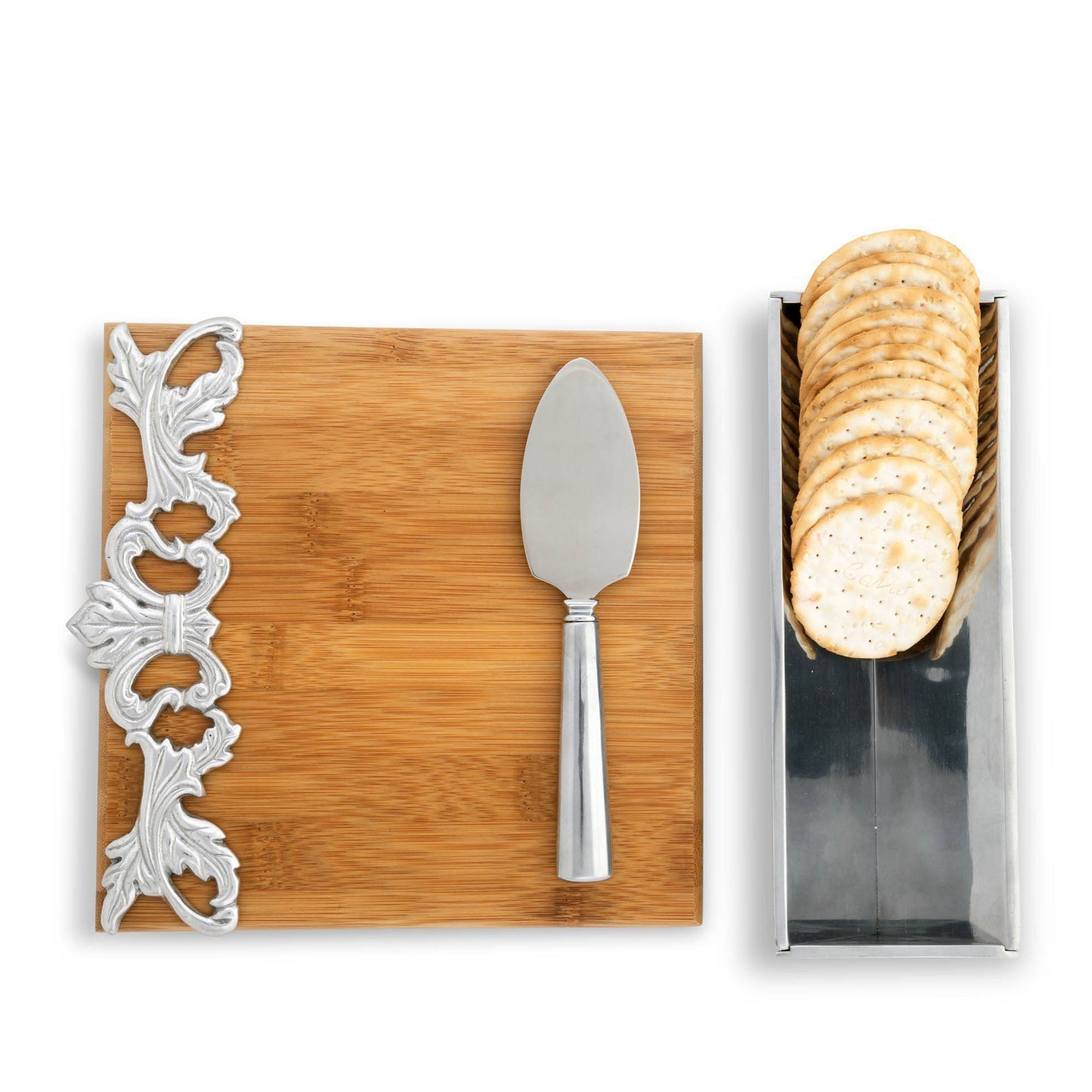 Arthur Court Serveware Arthur Court Cheese Set - FDL Acanthus Bamboo Board