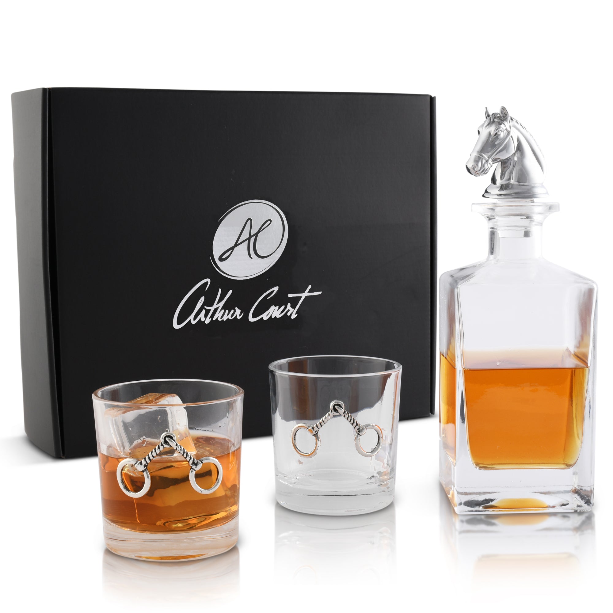 Arthur Court Serveware Arthur Court Decanter Set with glasses (2) - Equestrian
