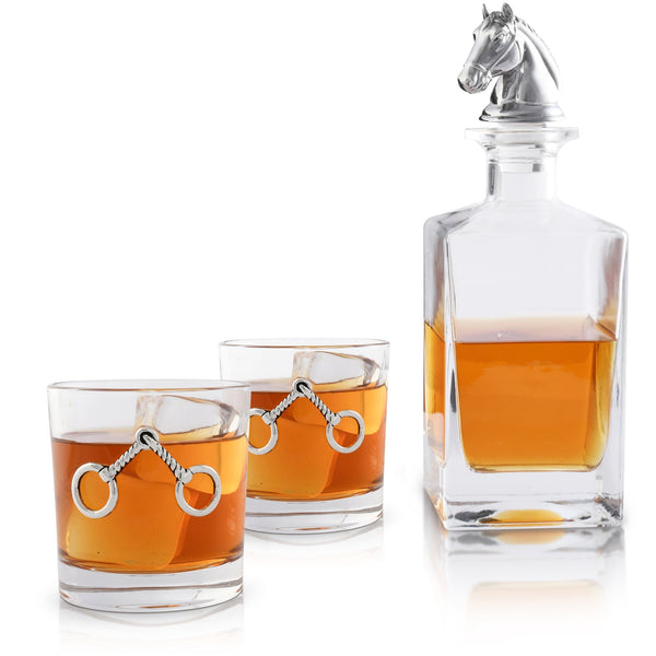 Arthur Court Serveware Arthur Court Decanter Set with glasses (2) - Equestrian