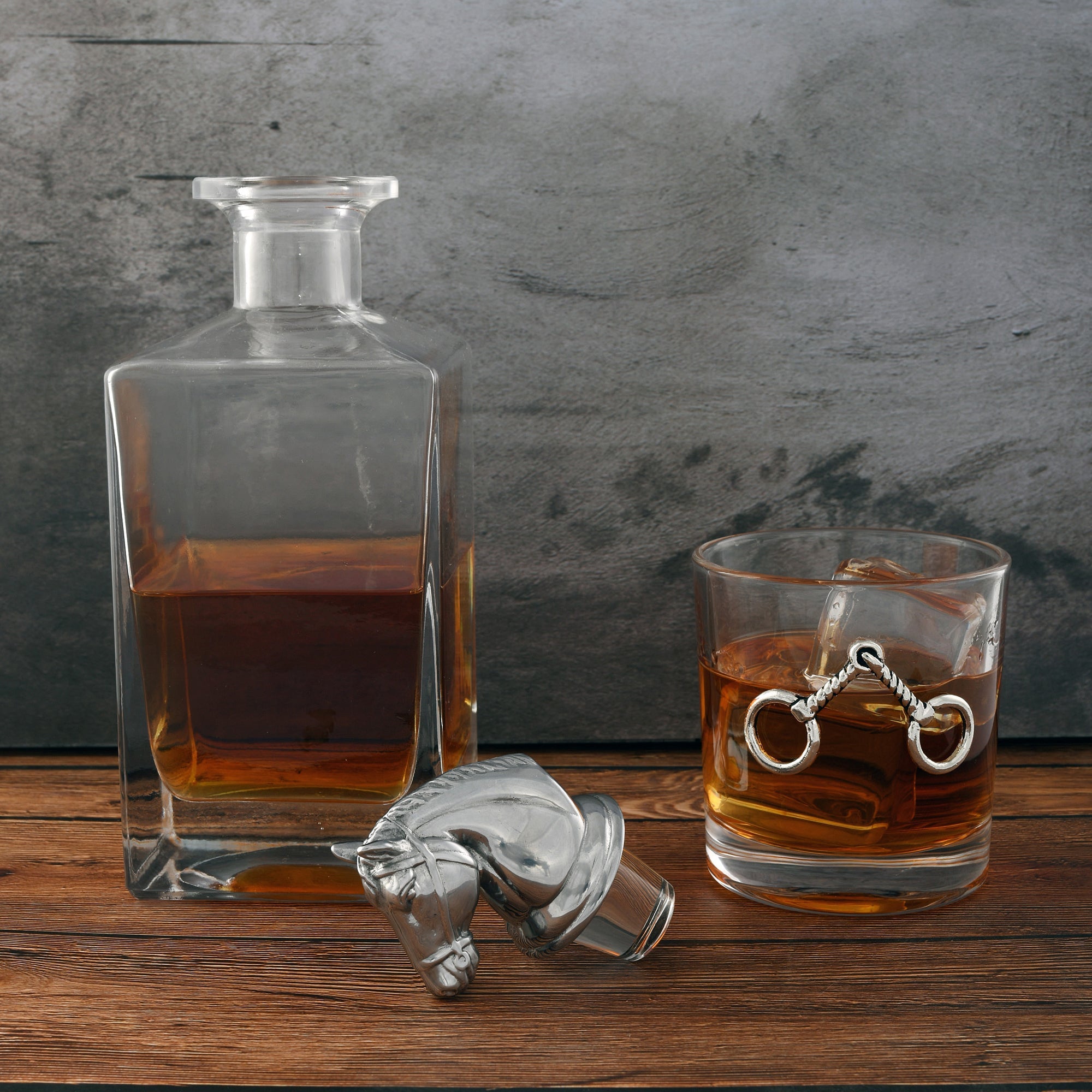 Arthur Court Serveware Arthur Court Decanter Set with glasses (2) - Equestrian