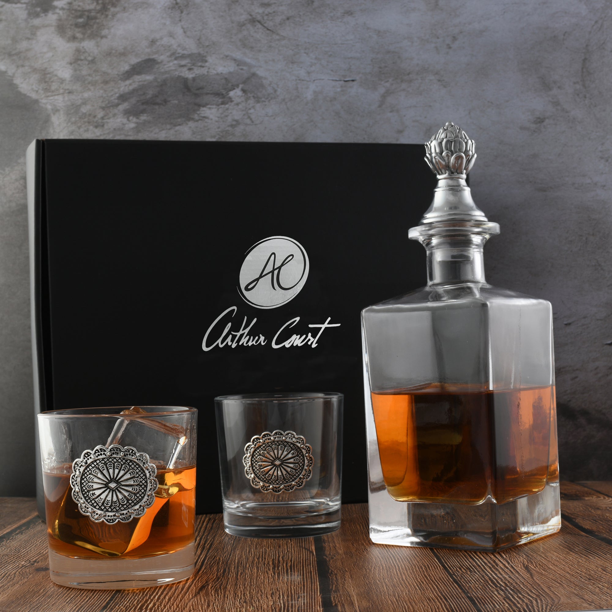 Arthur Court Serveware Arthur Court Decanter Set with glasses (2) - Western