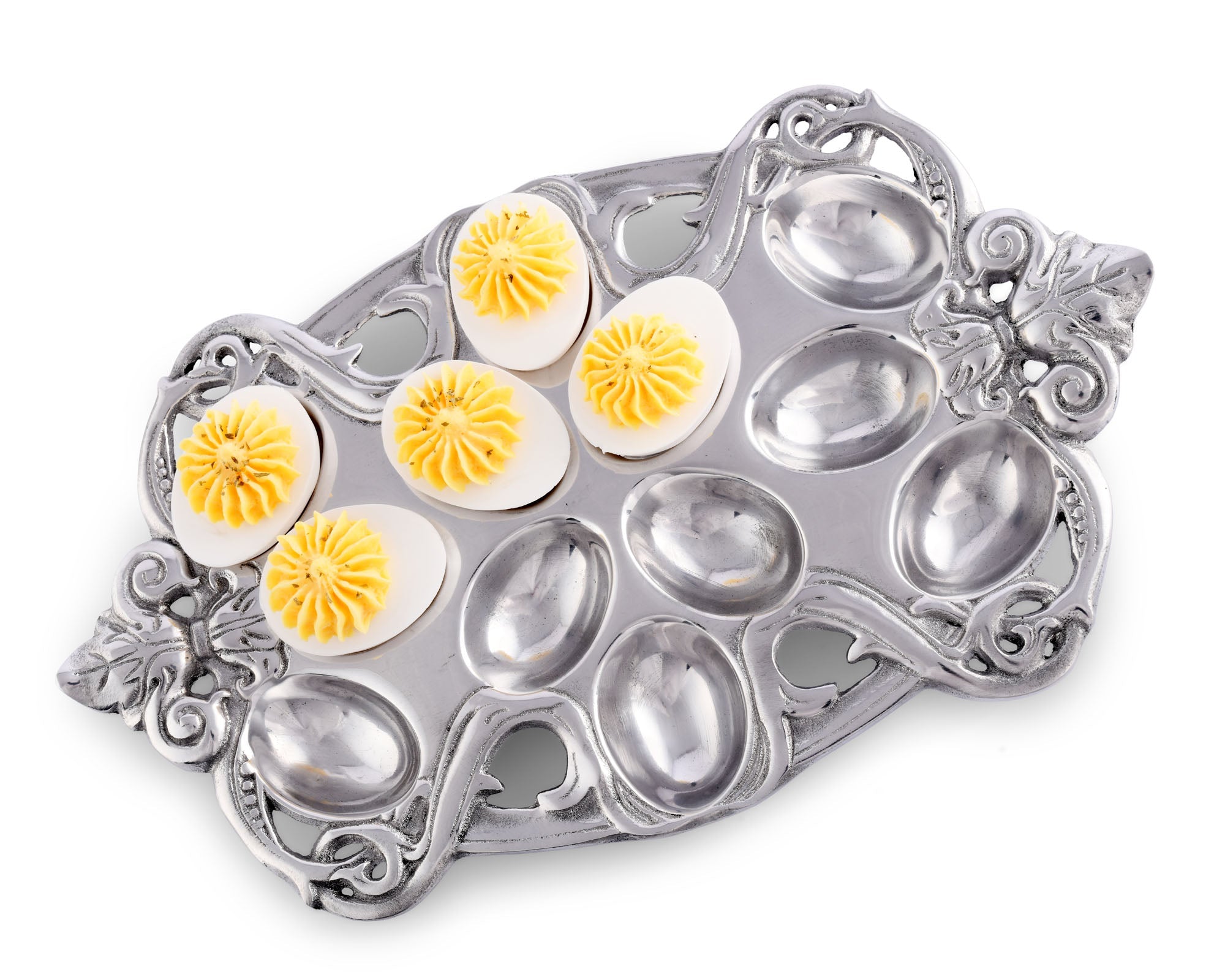 Arthur Court Serveware Arthur Court Deviled Egg Holder - Fleur-De-Lis