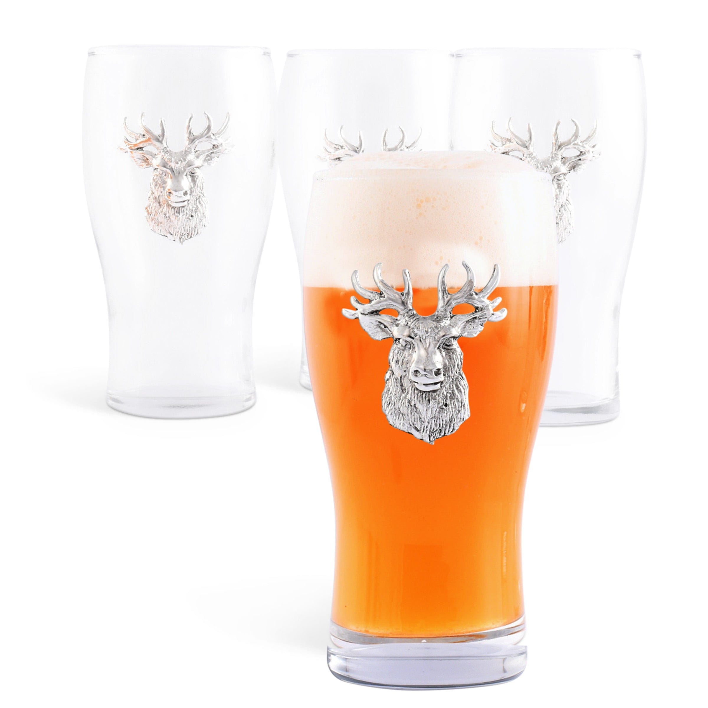 Arthur Court Serveware Arthur Court Elk Head Beer Pint Glasses - Set of 4