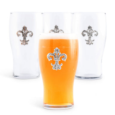 Arthur Court Serveware Arthur Court Fleur de Lis Beer Pint Glasses - Set of 4