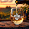 Arthur Court Serveware Arthur Court Fleur de Lis Stemless Wine Glasses - Set of 4