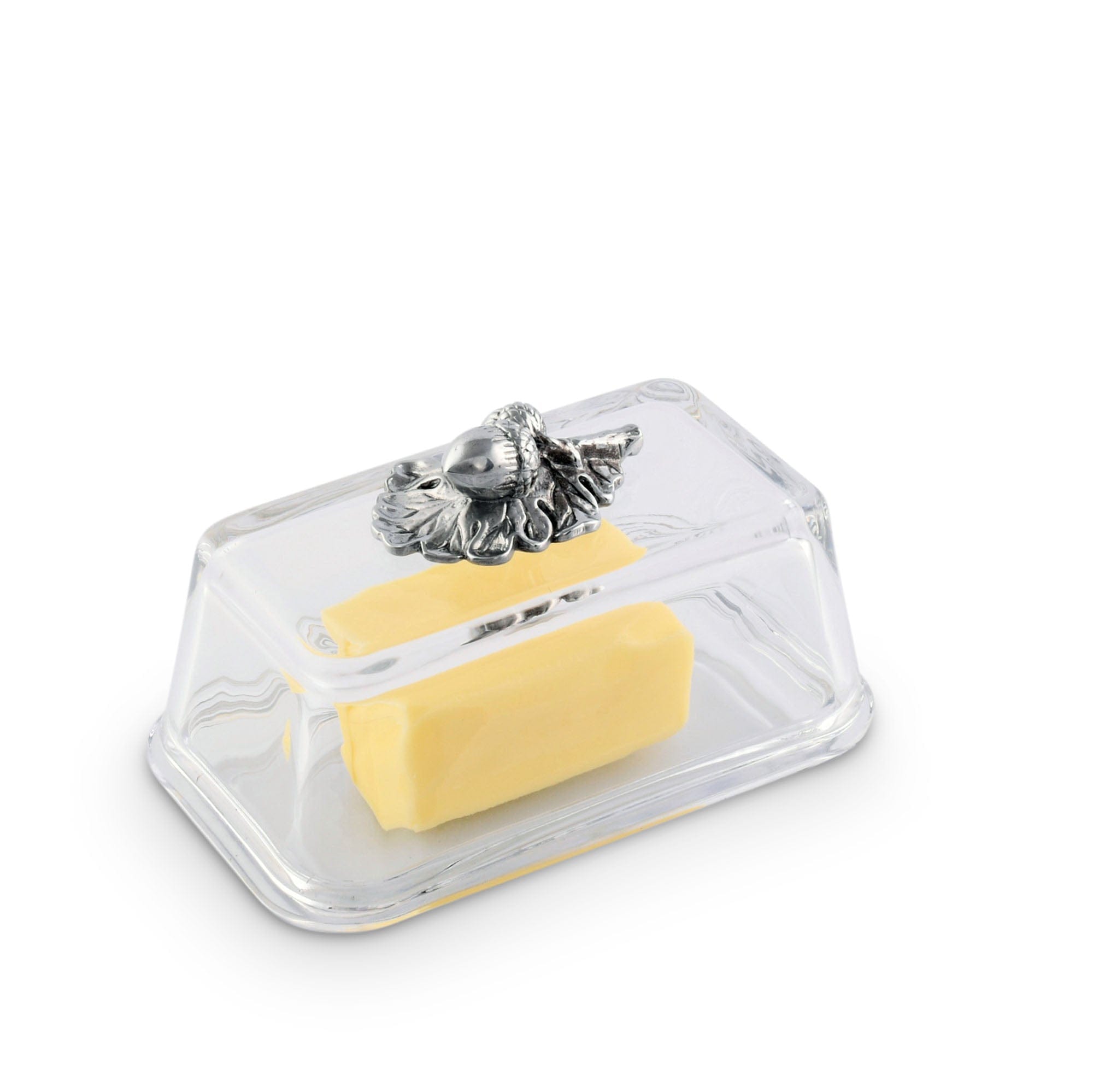 Arthur Court Serveware Arthur Court Glass Butter Dish - Acorn