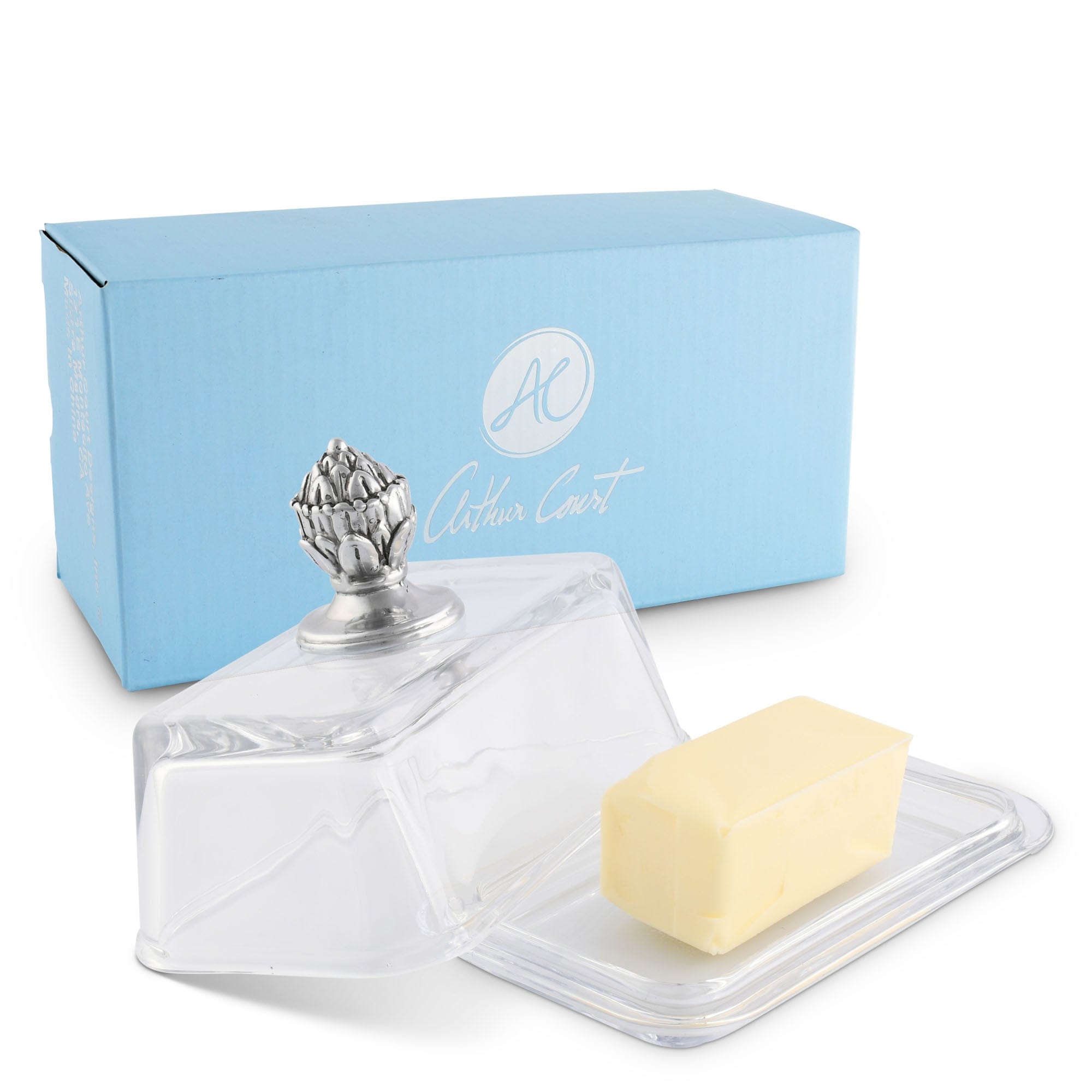 Arthur Court Serveware Arthur Court Glass Butter Dish - Concho