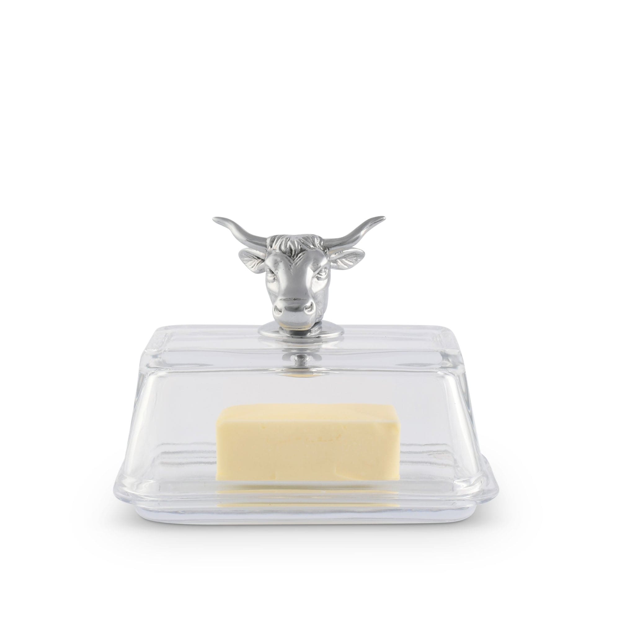Arthur Court Serveware Arthur Court Glass Butter Dish - Cow