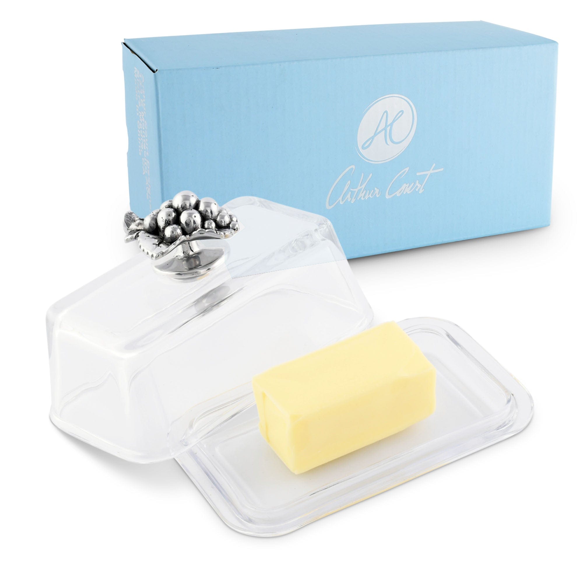 Arthur Court Serveware Arthur Court Glass Butter Dish - Grape