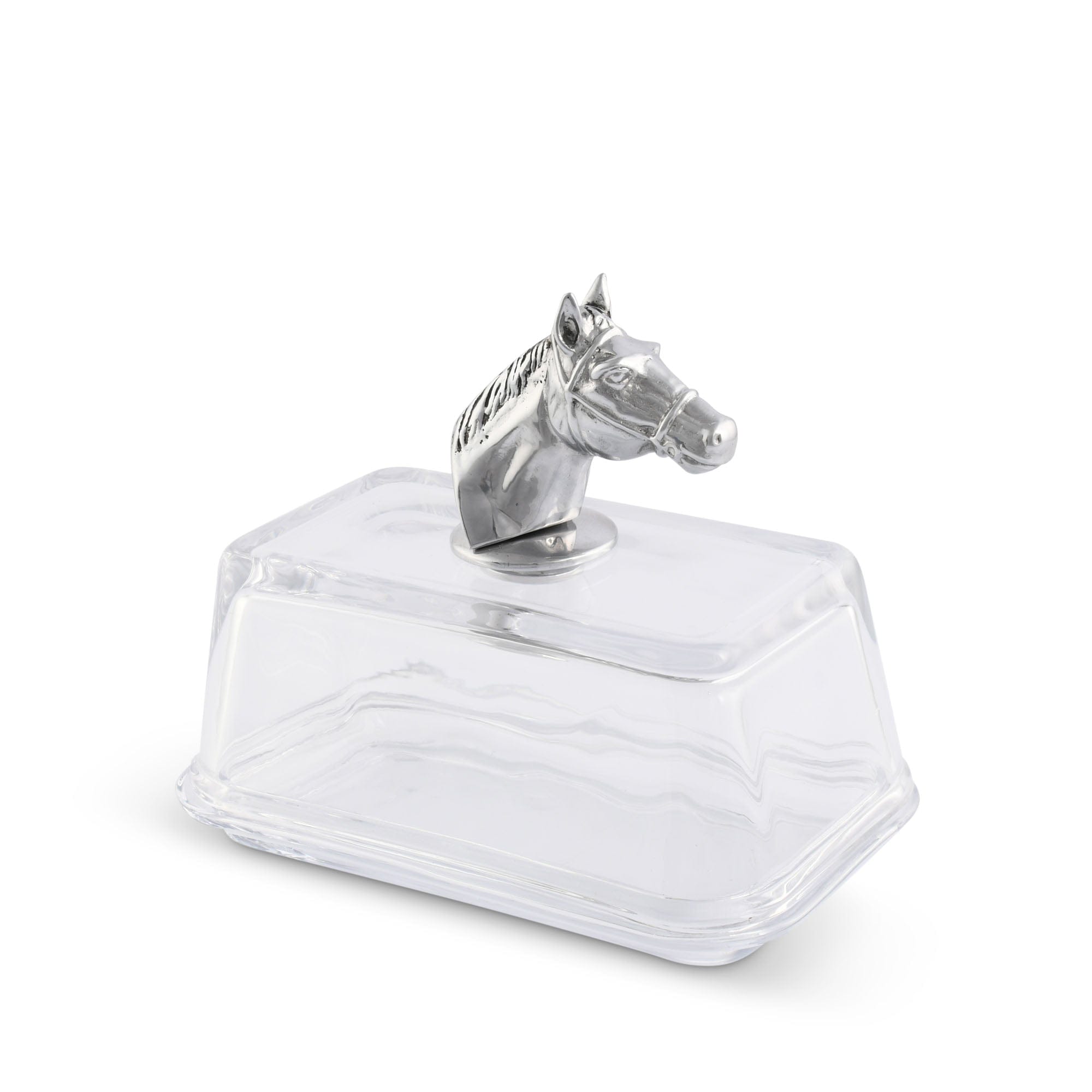 Arthur Court Serveware Arthur Court Glass Butter Dish - Horse Head