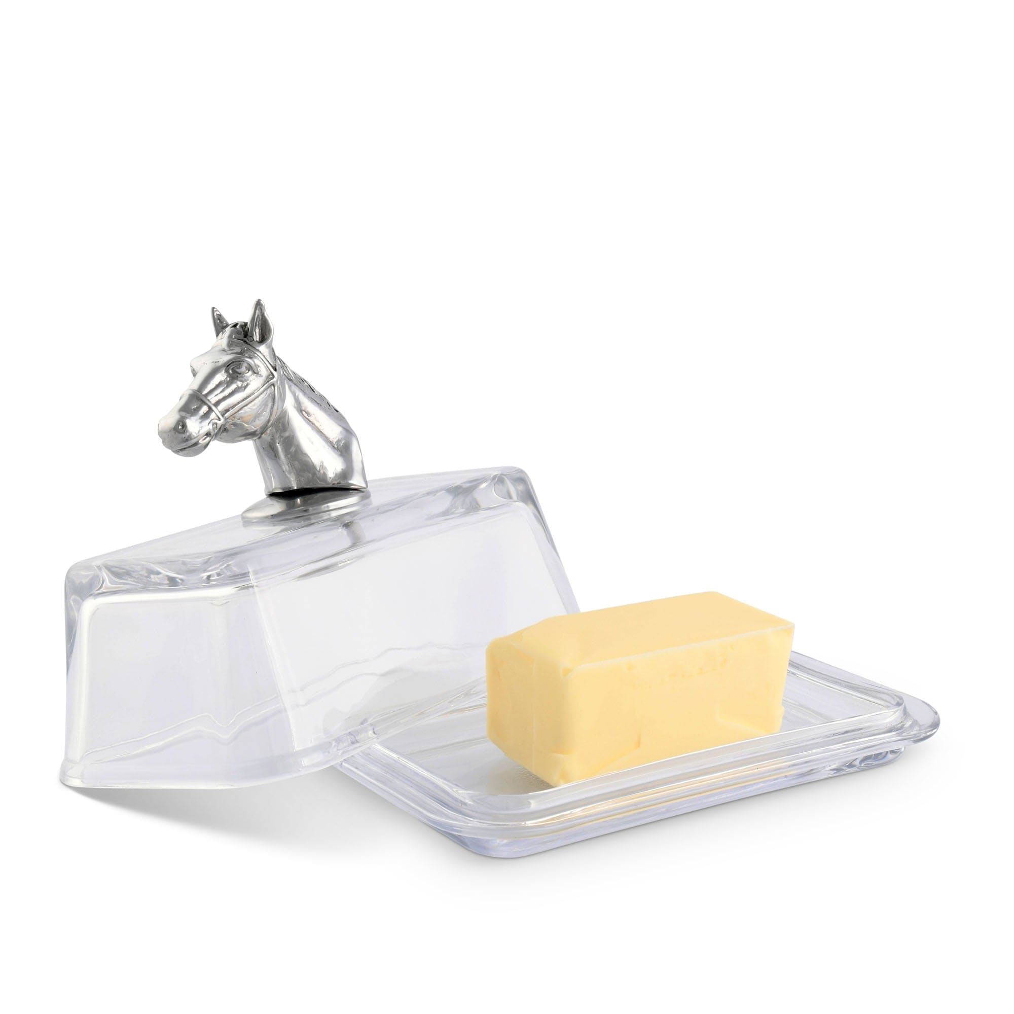 Arthur Court Serveware Arthur Court Glass Butter Dish - Horse Head