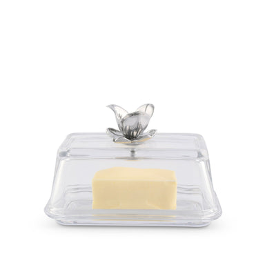 Arthur Court Serveware Arthur Court Glass Butter Dish - Magnolia