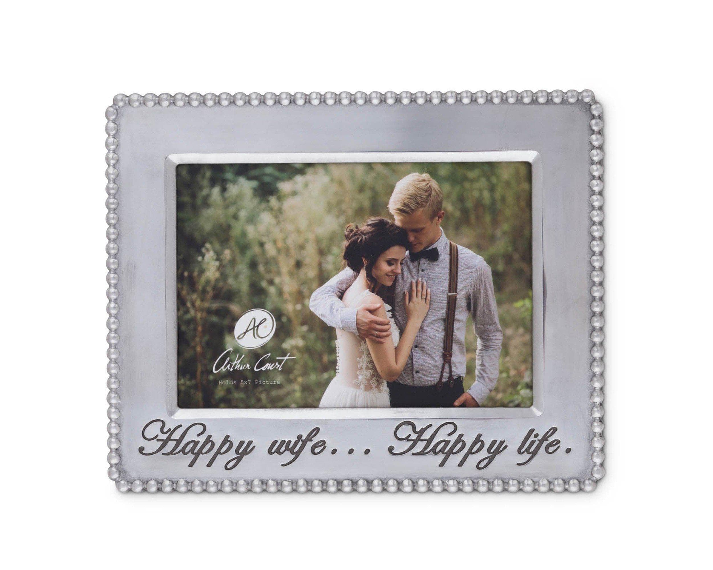 Arthur Court Giftware Arthur Court Happy Wife Beaded Photo Frame 5 x 7
